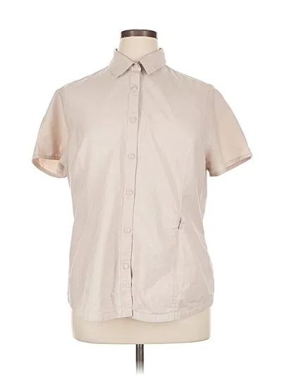 Pre-owned Duluth Trading Co. Short Sleeve Blouse In Brown