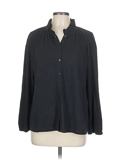 Pre-owned Unbranded Long Sleeve Polo Shirt In Black