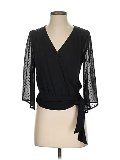 Pre-owned Abercrombie & Fitch 3/4 Sleeve Blouse In Black