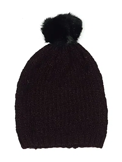 Pre-owned New York And Company Beanie Hat In Burgundy