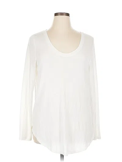 Pre-owned Athleta 3/4 Sleeve T-shirt In White