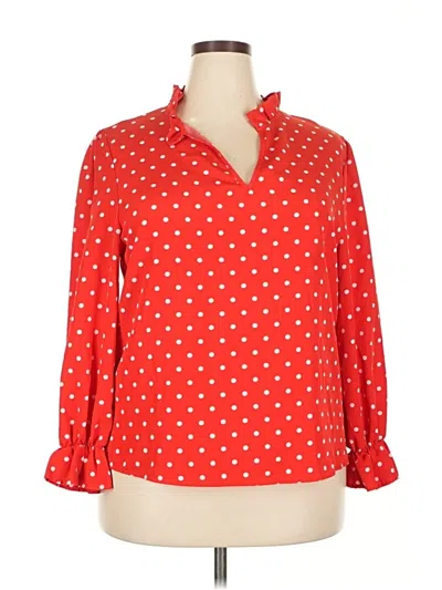 Pre-owned Unbranded Long Sleeve Blouse In Red