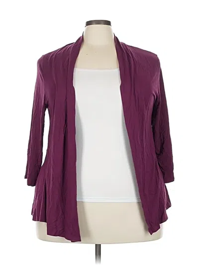 Pre-owned Charter Club Cardigan Sweater In Purple