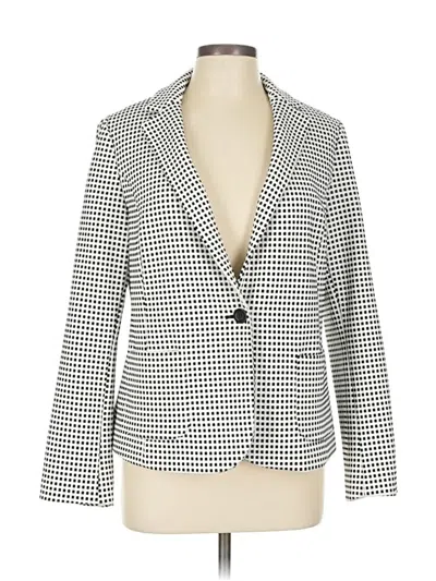 Pre-owned Talbots Blazer Jacket In White