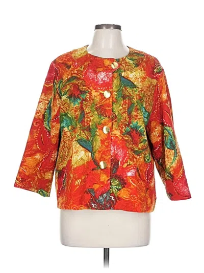 Pre-owned Chico's 3/4 Sleeve Blouse In Orange