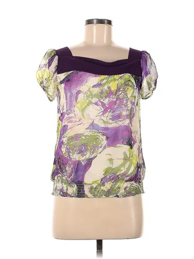 Pre-owned Assorted Brands Short Sleeve Blouse In Purple