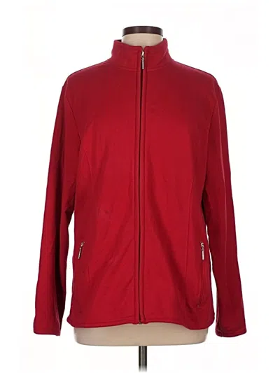 Pre-owned Karen Scott Fleece Jacket In Red