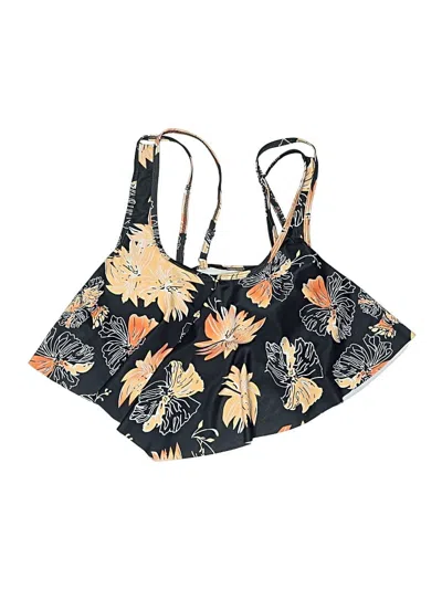 Pre-owned Unbranded Swimsuit Top Black Print Pattern Swimwear