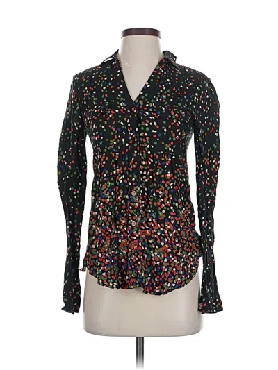 Pre-owned Maeve Long Sleeve Blouse In Black
