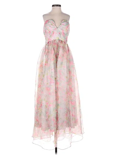 Pre-owned ml Monique Lhuillier Cocktail Dress In Pink