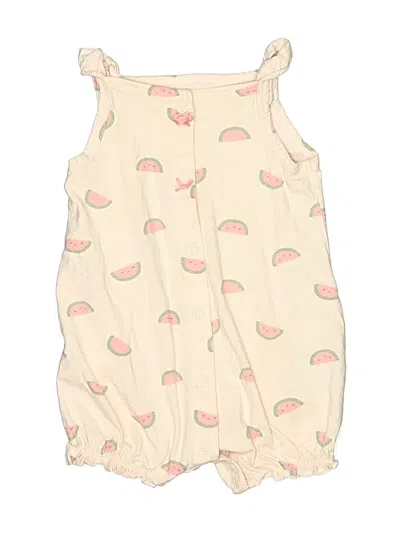 Pre-owned Carter's Babies' Short Sleeve Onesie In White