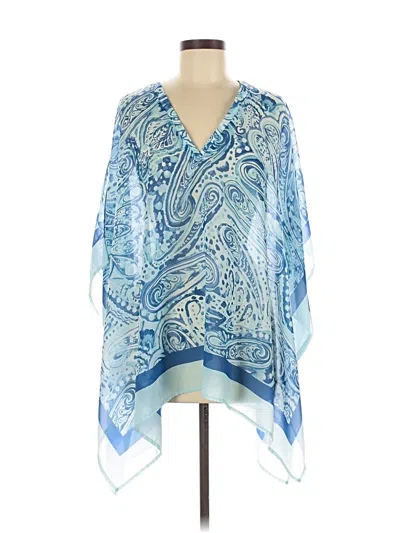 Pre-owned Chico's 3/4 Sleeve Blouse In Blue