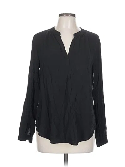 Pre-owned Velvet By Graham & Spencer Long Sleeve Blouse In Black