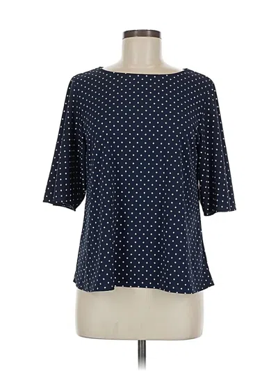 Pre-owned Uniqlo 3/4 Sleeve Blouse In Blue
