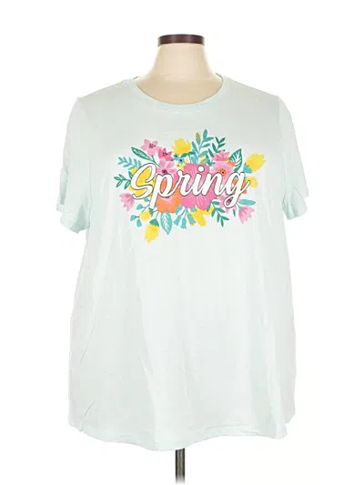 Pre-owned Lane Bryant Short Sleeve T-shirt In Blue