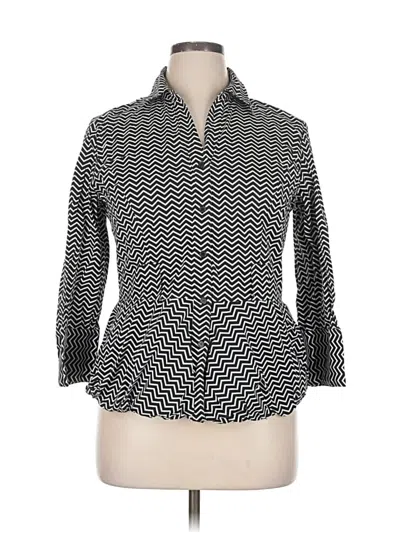Pre-owned Giorgio Sant'angelo 3/4 Sleeve Button Down Shirt In Black
