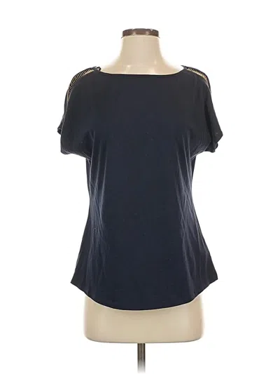 Pre-owned Michael Michael Kors Short Sleeve Top Blue Cold Shoulder Neckline Tops