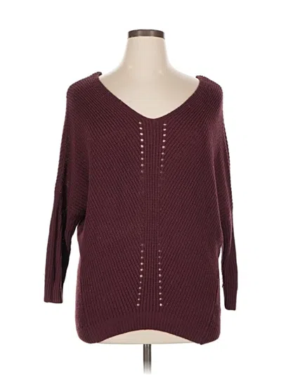 Pre-owned Charlotte Russe Pullover Sweater In Burgundy