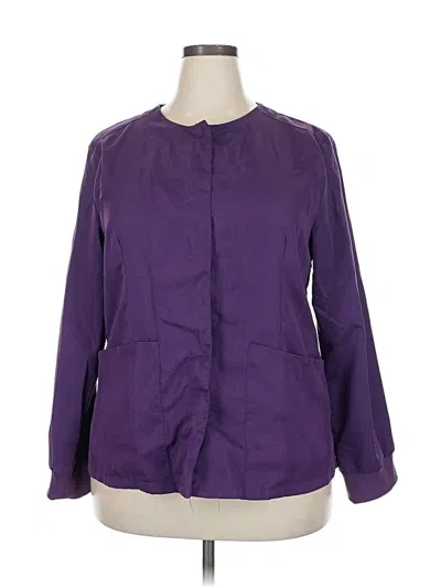 Pre-owned Unbranded 3/4 Sleeve Blouse In Purple