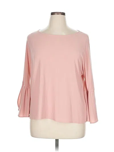Pre-owned Vince Camuto 3/4 Sleeve Top Pink Boatneck Tops