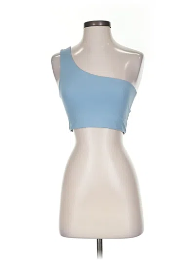 Pre-owned Girlfriend Collective Tank Top Blue One Shoulder Neckline Tops