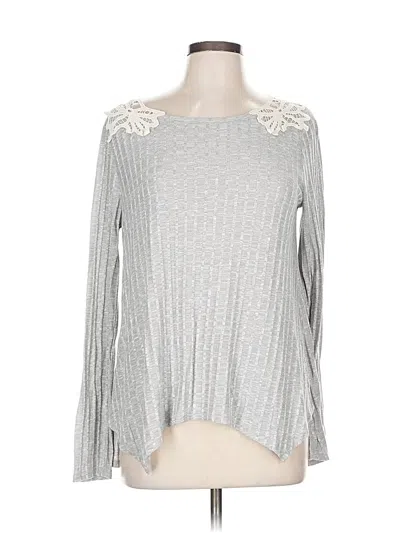 Pre-owned Rewind Long Sleeve Top Silver Boatneck Tops