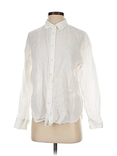 Pre-owned Uniqlo Long Sleeve Blouse In White