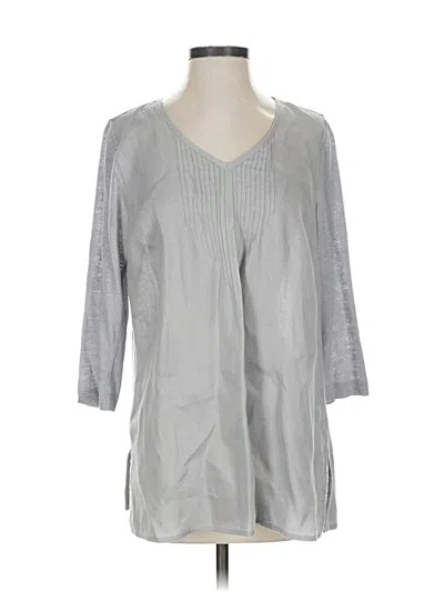 Pre-owned Jjill 3/4 Sleeve Blouse In Gray