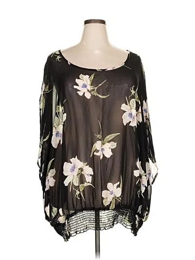 Pre-owned Torrid 3/4 Sleeve Blouse In Black