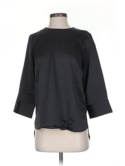 Universal Standard 3/4 Sleeve Top Black Boatneck Tops In Black