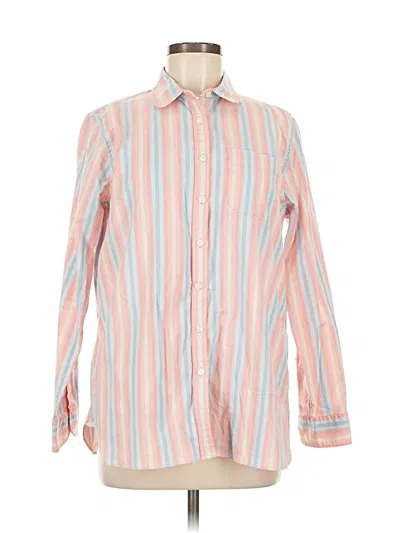 Pre-owned Lands' End Long Sleeve Button Down Shirt In Pink
