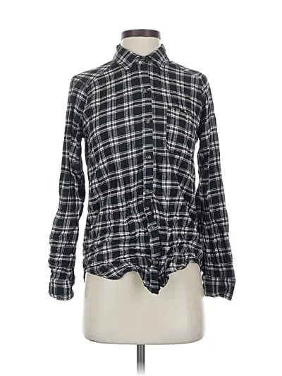 Pre-owned Hollister Long Sleeve Blouse In Black