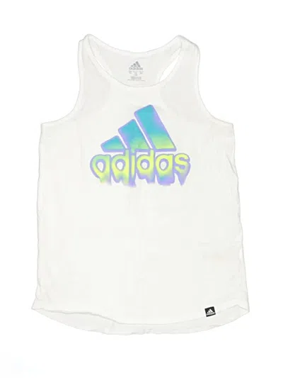 Pre-owned Adidas Originals Kids' Tank Top White Halter Neckline Tops