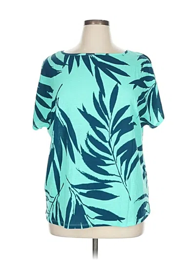 Pre-owned D&co. Short Sleeve Blouse In Blue