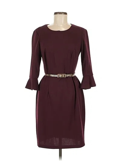 Pre-owned Connected Apparel Casual Dress In Burgundy