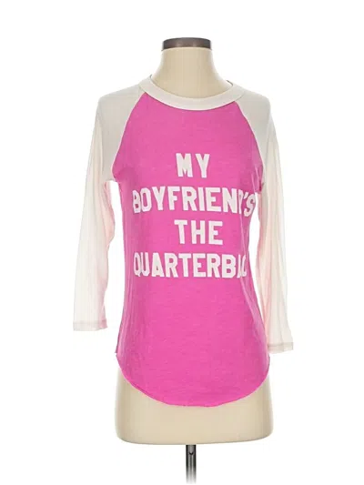 Pre-owned Wildfox 3/4 Sleeve T-shirt In Pink