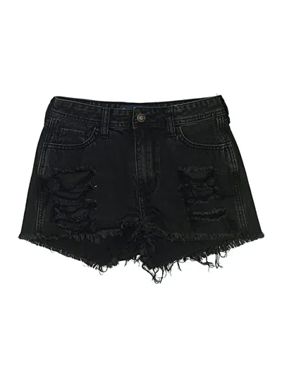 Pre-owned Hollister Denim Shorts In Black