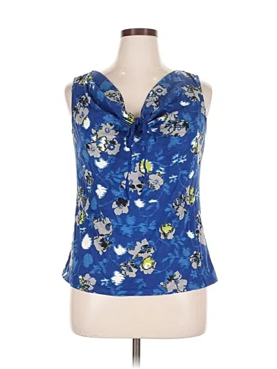 Pre-owned New York And Company Sleeveless Blouse In Blue