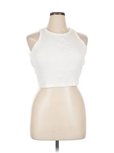 Pre-owned Uniqlo Tank Top White Halter Neckline Tops