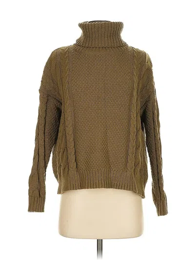 Pre-owned Madewell Turtleneck Sweater In Green