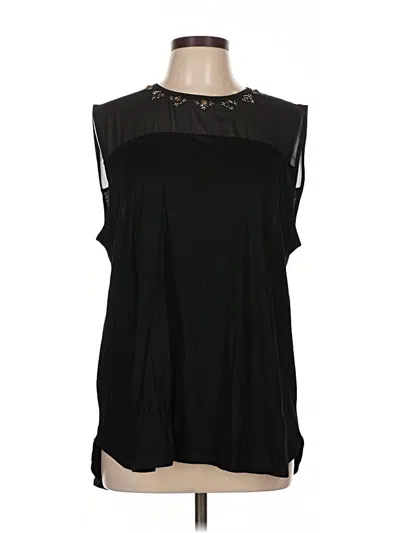 Pre-owned Ann Taylor Sleeveless Blouse In Black
