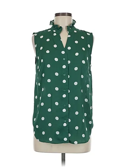 Pre-owned Ann Taylor Sleeveless Blouse In Green