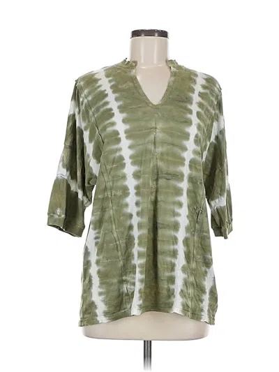 Pre-owned Xcvi 3/4 Sleeve T-shirt In Green