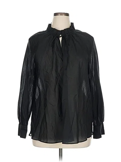 Pre-owned Banana Republic Factory Store Long Sleeve Blouse In Black