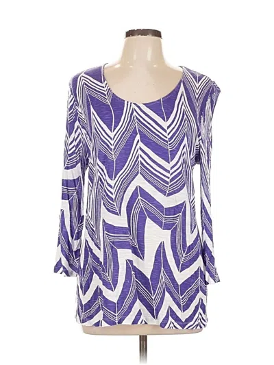 Pre-owned Chico's 3/4 Sleeve T-shirt In Purple