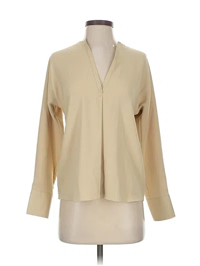 Pre-owned Vince Long Sleeve Blouse In Brown
