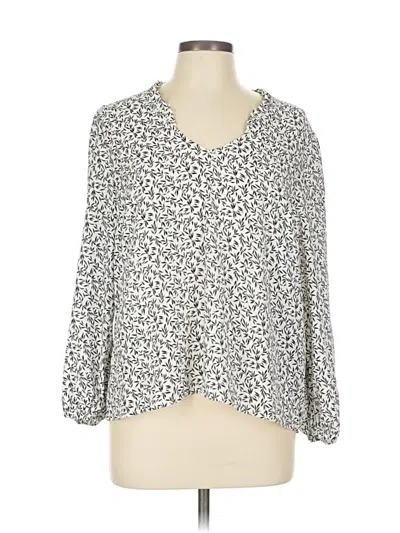 Pre-owned Banana Republic Factory Store 3/4 Sleeve Blouse In Silver