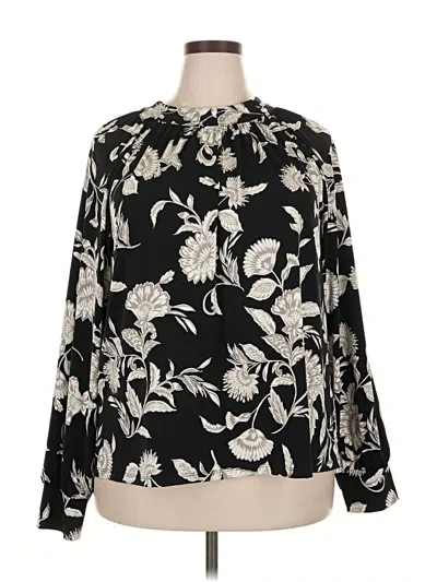 Pre-owned Ann Taylor Long Sleeve T-shirt In Black