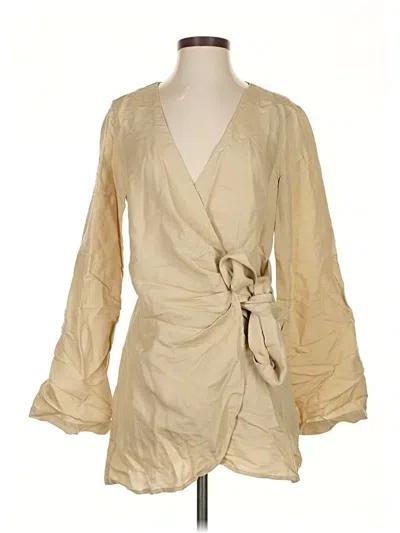 Pre-owned Onia Long Sleeve Blouse In Brown