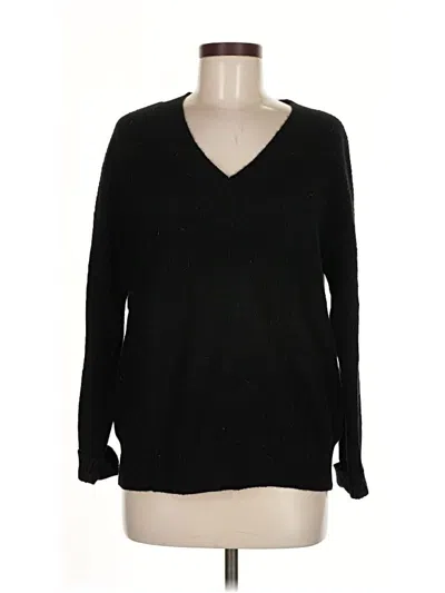 Pre-owned Minnie Rose Cashmere Pullover Sweater In Black